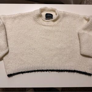 Urban Outfitters Cream Sweater with Black Trim